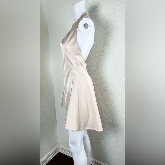 Cameo Halter/Bareback Satin Mini Dress - Picture 2 of 12